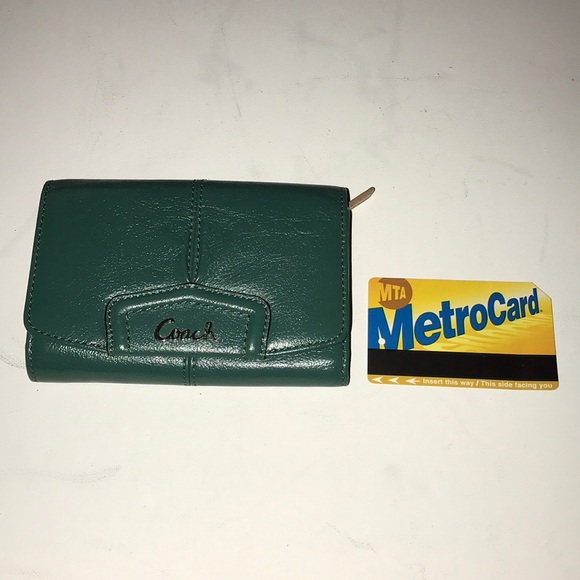 Turquoise Coach multi-compartment wallet! - Picture 6 of 7